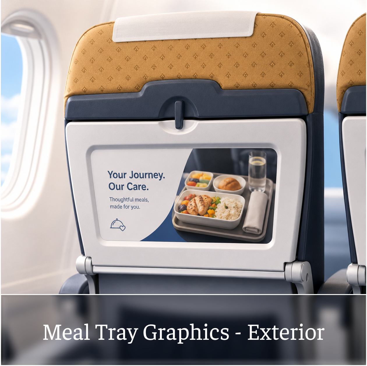 Meal Tray Graphics - Exterior airline advertising format